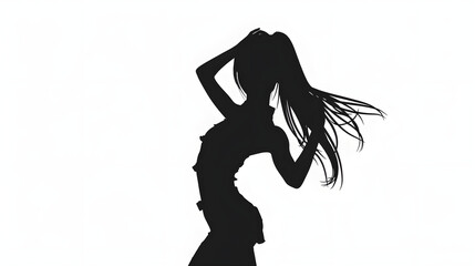 Obraz na płótnie Canvas Silhouette of K pop girl group dancing