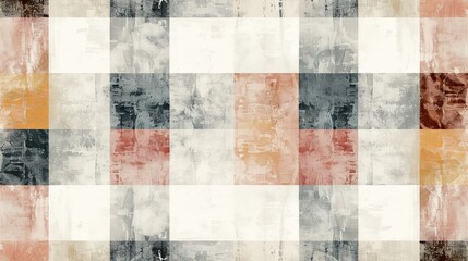 A seamless mosaic pattern with watercolor textures in soft hues.
