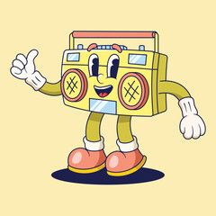 Boombox Mascot Illustration