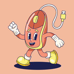 Computer Mouse Mascot Illustration