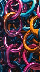 3D optical illusion of interlocking rings