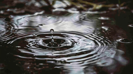 Raindrop Splash: Creating Ripples in Puddle