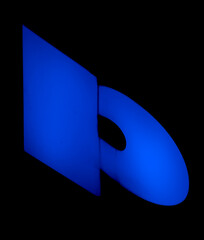 Lowercase 'p' letter glows blue, suggesting endless potential - obrazy, fototapety, plakaty