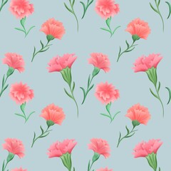 seamless pattern with Carnations