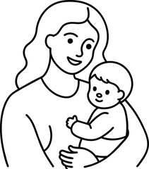 a woman holding a baby in her arms, maternal, mother, stylized silhouette, motherly, high quality upload, maternity feeling