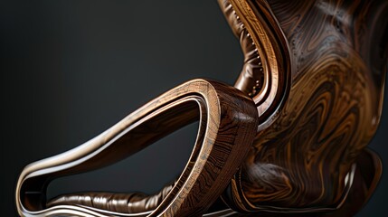 Artistic close-up of a luxurious, steam-bent chair with vintage flair, perfectly isolated to highlight its craftsmanship