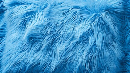 Fototapeta premium Close-up of a blue fluffy rectangular pillow, with a vintage charm and eco-conscious design, isolated background