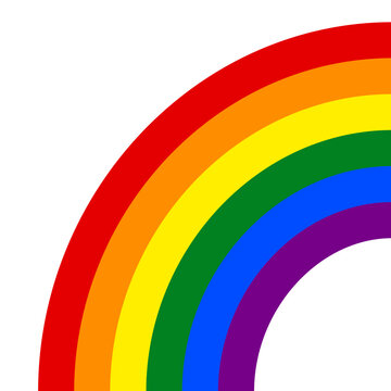 Half of a rainbow, isolated on a transparent background. Element for Pride Month. Icon of a rainbow. Flat vector illustration