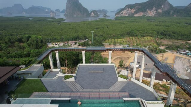 Samet Nangshe viewpoint, view of Koh Phra Wat Noi, in Phang Nga bay, Thailand