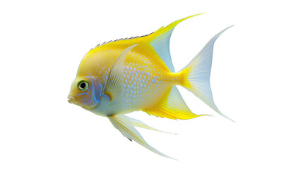 Yellow angelfish isolated on white background