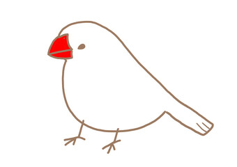 手描きの白文鳥