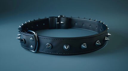 Blank mockup of a studded leather pet collar for a bold look. .