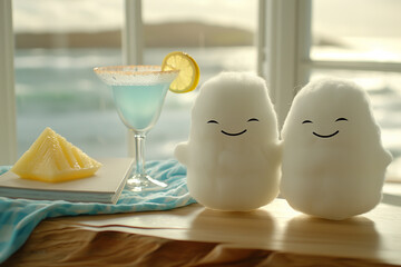 Groovy Coffee Cartoon Character Funny Retro Takeaway Beverage Cup with Caffeine Walk, Coffee Break or Breakfast Mascot, 70s 80s Style Cartoon Disposable Mug Sticker