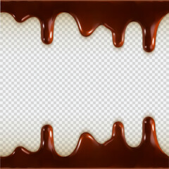 chocolate drops on white background