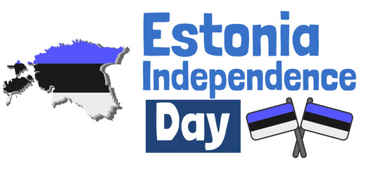 Estonia independence day banner design template
