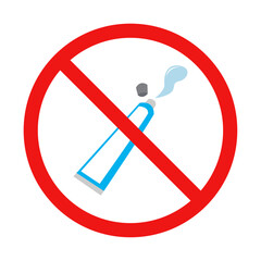 No Toothpaste Sign on White Background