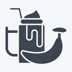 Icon Banana Smothie. related to Healthy Food symbol. glyph style. simple design illustration