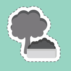 Sticker line cut Broccoli. related to Healthy Food symbol. simple design illustration