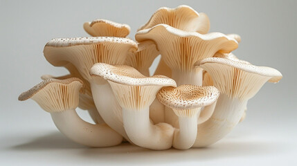 type of oyster mushroom white background - obrazy, fototapety, plakaty