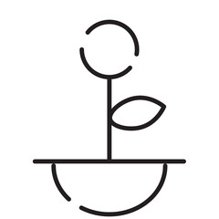 Plant Pot Flower Line Icon