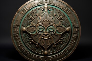 Bronze Shield Boss: Feature the central boss on a bronze shield.