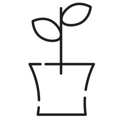 Flowers Nature Pot Line Icon