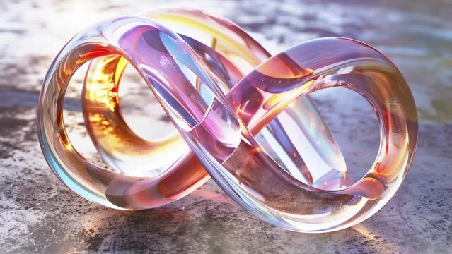 realistic render of a geometric toroid shape. seamless looping overlay 4k virtual video animation background