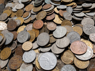 Pile of Mixed International Coins