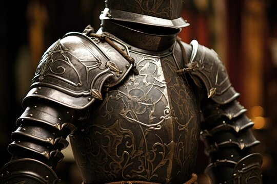Armor Joints: Focus on the joints and articulation in a suit of armor.