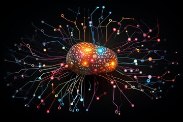 Neural network, visualization, human brain, analog, intricate, detailed, complexity, visual representation, background, cognitive processes, artificial intelligence, machine learning, data processing,