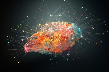 Neural network, visualization, human brain, analog, intricate, detailed, complexity, visual representation, background, cognitive processes, artificial intelligence, machine learning, data processing,