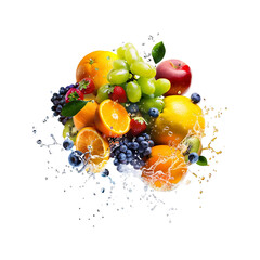Colorful Fruits Splashing Together