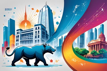 AI Generated-illustrations for the concept of physics on the topic of Indian Stock Exchange.