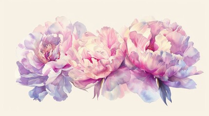 Delicate peonies with soft petals