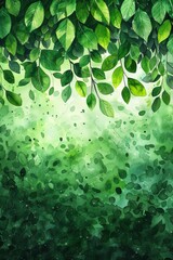 fresh green background with plant leaves