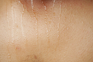 closeup of sweat on body 