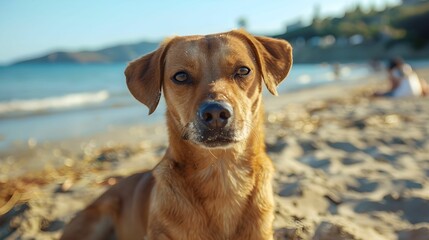 DOG IN THE BEACH