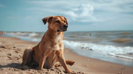 DOG IN THE BEACH