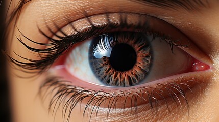 Close-up of beautiful woman's eye with green iris.