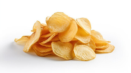 potato chips isolated on white background