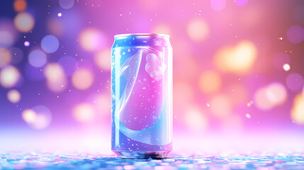 Animated photo of ice cubes in an energy drink can