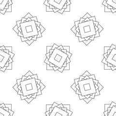 Groups of squares on a white background. Monochrome geometric ornament. Seamless pattern. Background for decor. 

