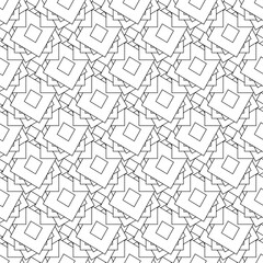 Abstract geometric contour drawing on a white background. Lots of squares, diagonal arrangement. Seamless pattern. Background for decor.