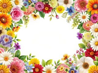 Fototapeta na wymiar frame of flowers generative ai