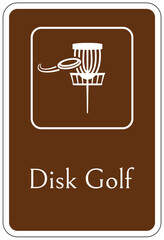 Campground sign for land recreation sign disk golf