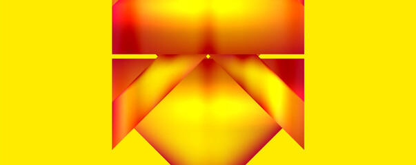 a yellow and red geometric shape on a yellow background . High quality