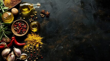 Exotic spices and cooking oils layout
