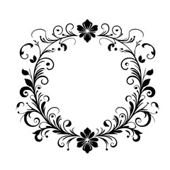 Beautiful flower frame silhouette