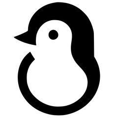 Simple and cute penguin silhouette