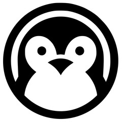 The penguin silhouette is simple and elegant